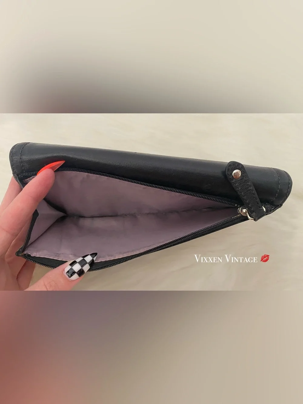 VINTAGE Y2K COACH ‘MADISON LEATHER ENVELOPE TRI-FOLD WALLET’ IN BLACK - Picture 13 of 14